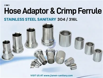 Sanitární hadicový adaptér a krimpovací objímka