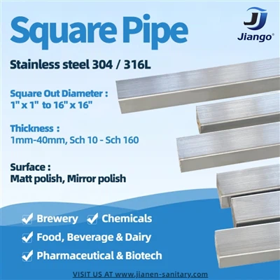 Aplikace sanitárních trubek z nerezové oceli